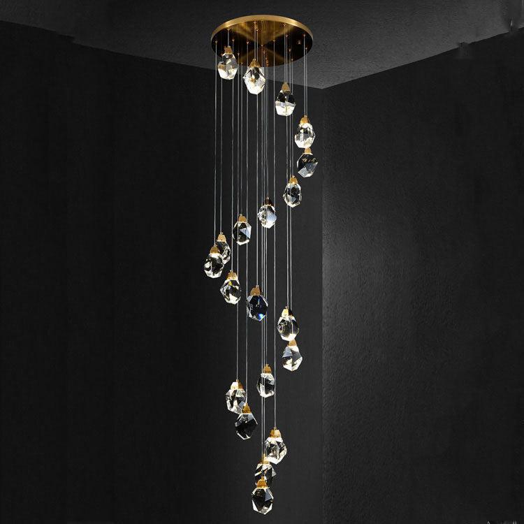 Masonry Faceted Crystal Prisms Chandeliers for Staircase Loft - Richardrider