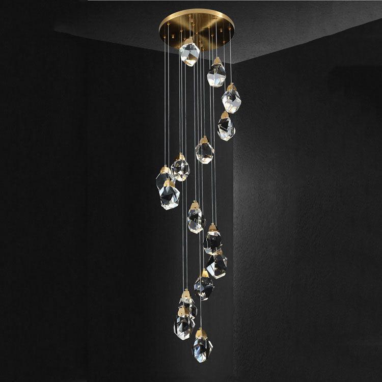 Masonry Faceted Crystal Prisms Chandeliers for Staircase Loft - Richardrider