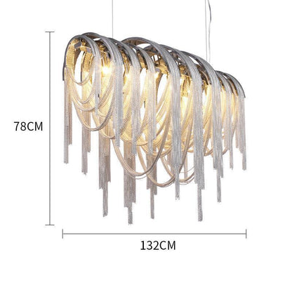 Sophian Luxury Aluminum Chain Tassel Chandelier - Richardrider