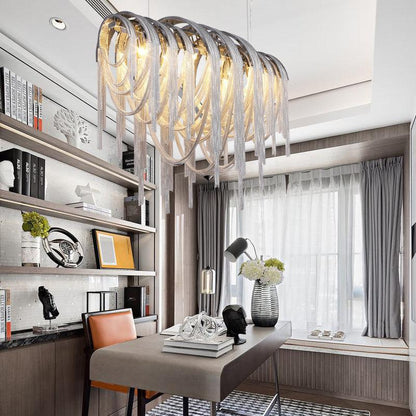 Sophian Luxury Aluminum Chain Tassel Chandelier - Richardrider
