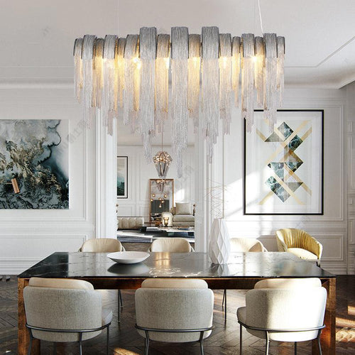 Sophian Luxury Aluminum Chain Tassel Chandelier - Richardrider