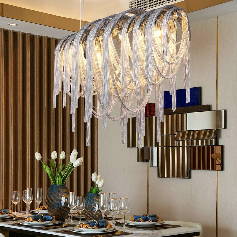 Sophian Luxury Aluminum Chain Tassel Chandelier - Richardrider