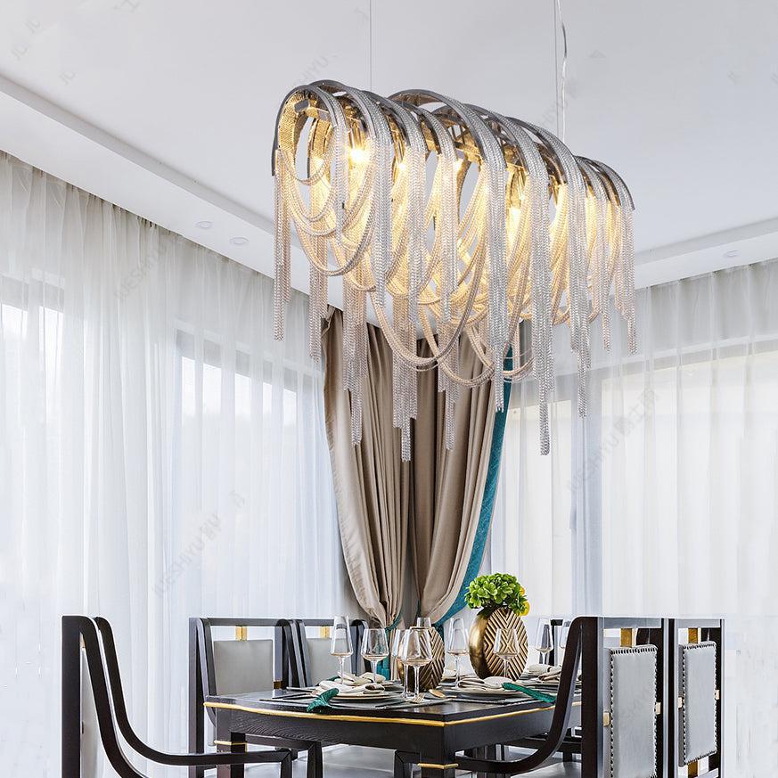 Sophian Luxury Aluminum Chain Tassel Chandelier - Richardrider