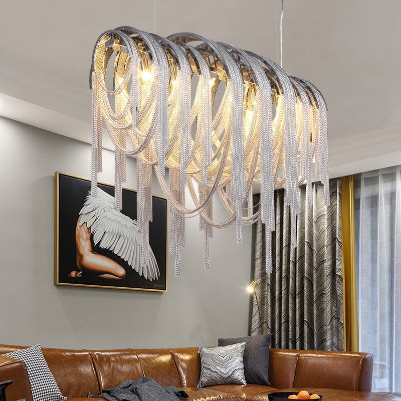 Sophian Luxury Aluminum Chain Tassel Chandelier - Richardrider