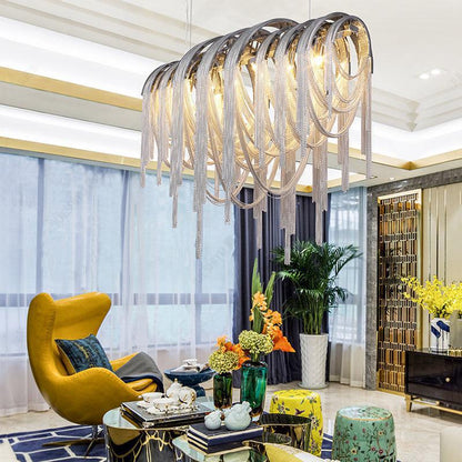 Sophian Luxury Aluminum Chain Tassel Chandelier - Richardrider