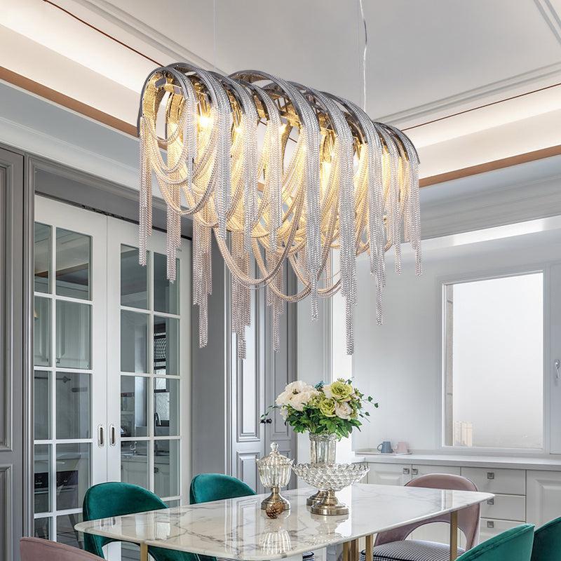 Sophian Luxury Aluminum Chain Tassel Chandelier - Richardrider