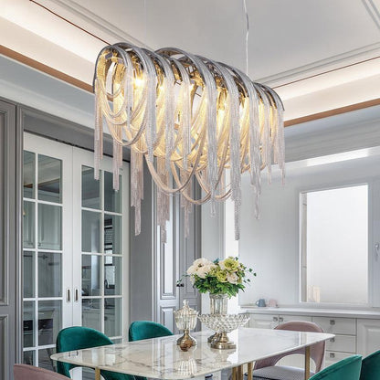 Sophian Luxury Aluminum Chain Tassel Chandelier - Richardrider