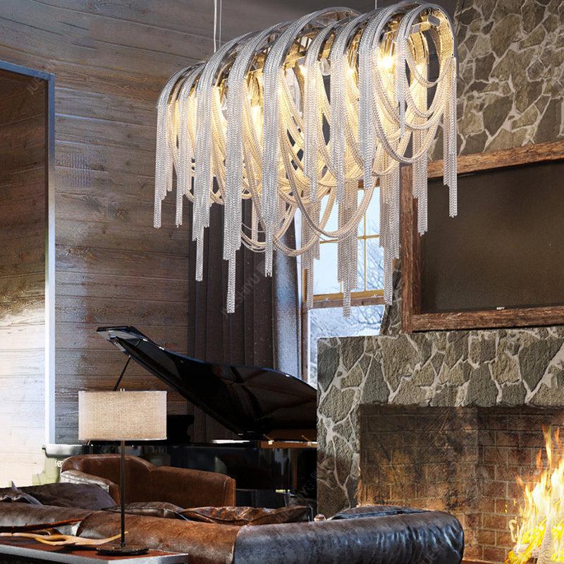 Sophian Luxury Aluminum Chain Tassel Chandelier - Richardrider