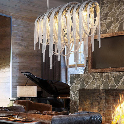 Sophian Luxury Aluminum Chain Tassel Chandelier - Richardrider