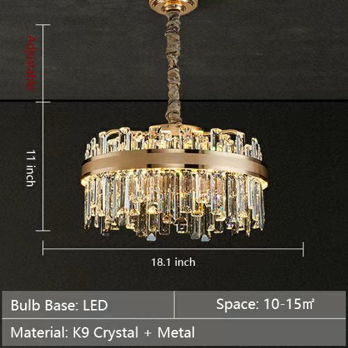 Modern Round/Rectangular Crystal Chandelier Collection For Living Room/Hallway/Dining/Bedroom