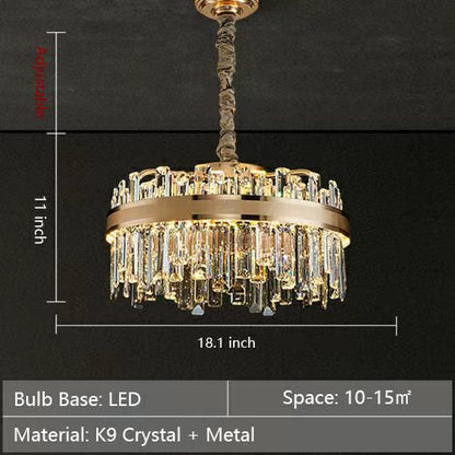 Modern Round/Rectangular Crystal Chandelier Collection For Living Room/Hallway/Dining/Bedroom