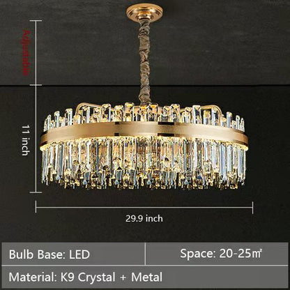 Modern Round/Rectangular Crystal Chandelier Collection For Living Room/Hallway/Dining/Bedroom