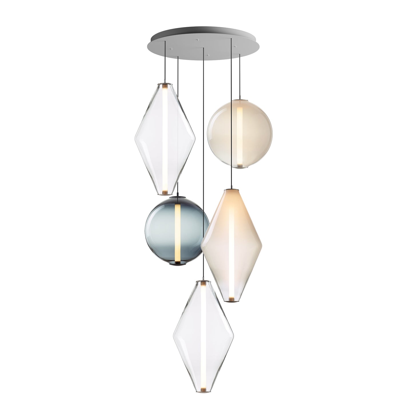 Soleilen LED Chandelier Mouth-blown Lead-free Crystal & Metal 39"D