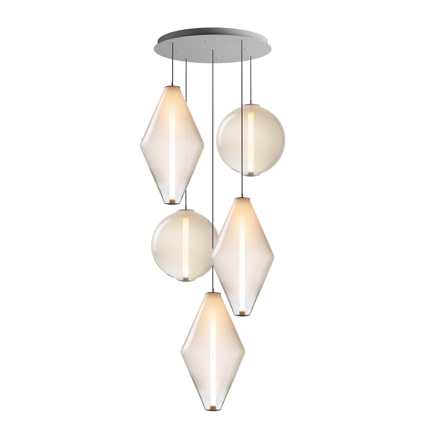 Soleilen LED Chandelier Mouth-blown Lead-free Crystal & Metal 39"D