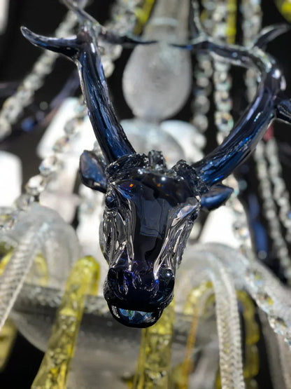 Maria Classic Colorful Candle Branch Blue Deer Crystal Chandelier for Living Room/Dining Room - Richardrider