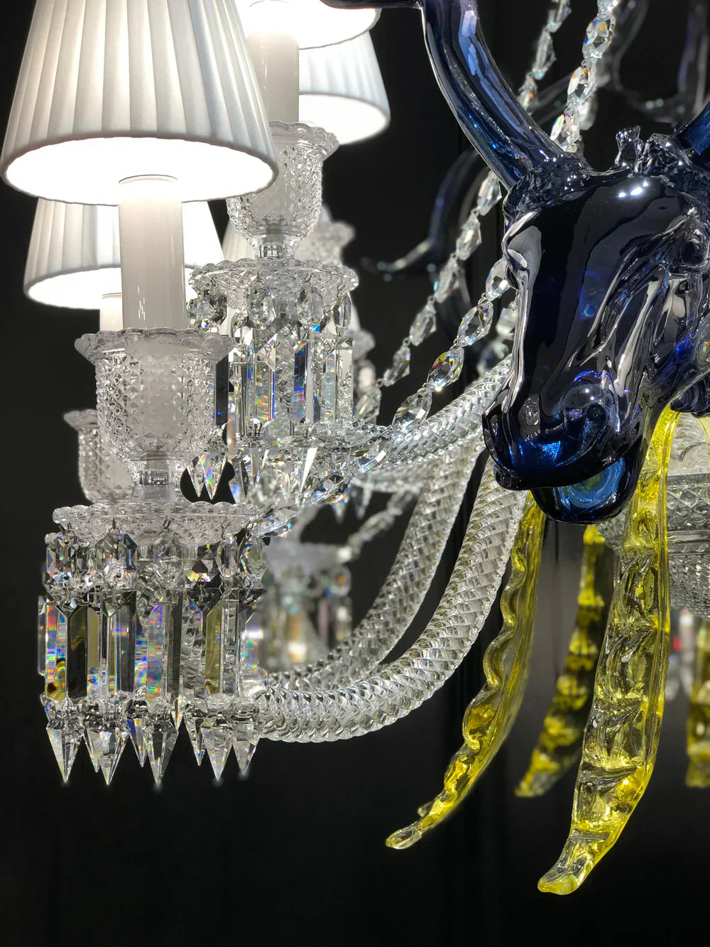 Maria Classic Colorful Candle Branch Blue Deer Crystal Chandelier for Living Room/Dining Room - Richardrider