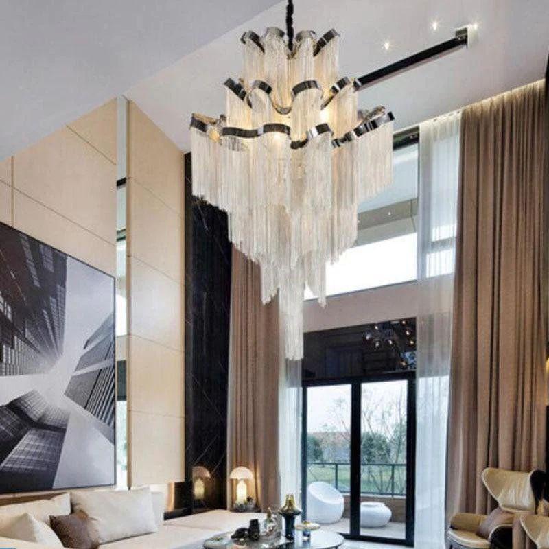 Baucis Aluminum Chain Tassel Chandelier - Richardrider