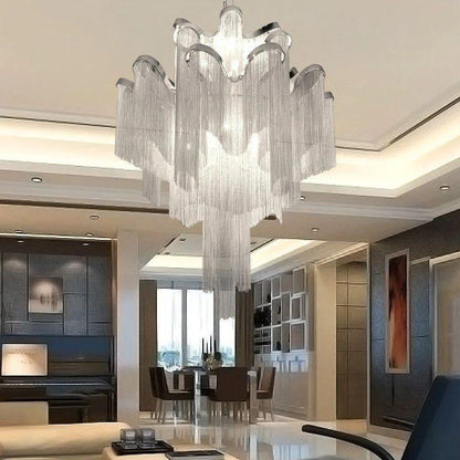Baucis Aluminum Chain Tassel Chandelier - Richardrider