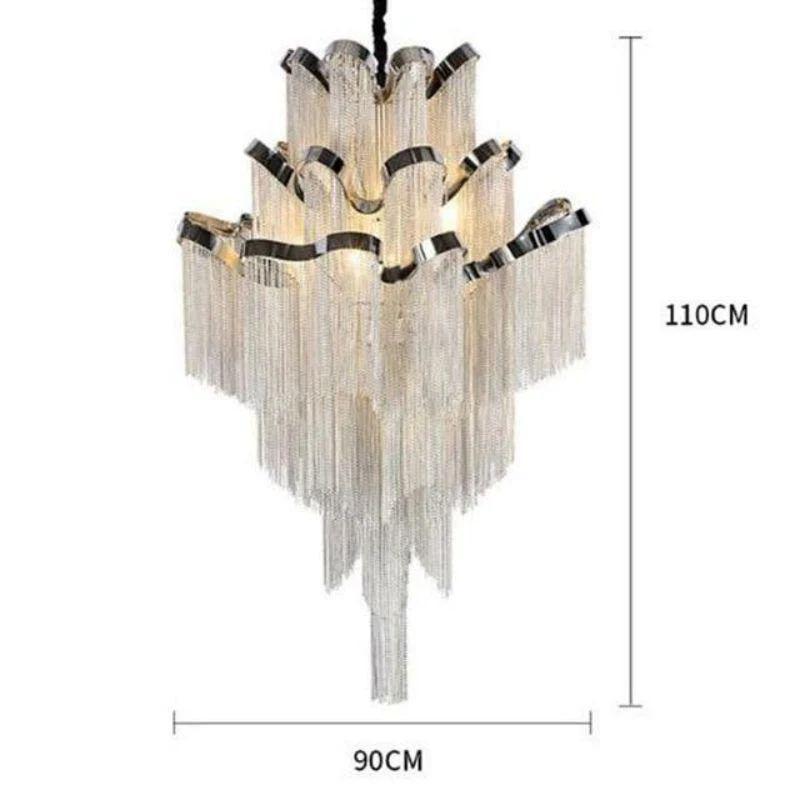 Baucis Aluminum Chain Tassel Chandelier - Richardrider