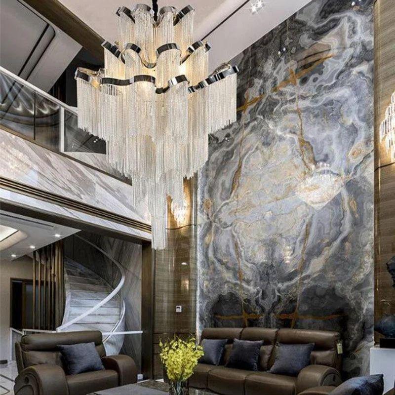 Baucis Aluminum Chain Tassel Chandelier - Richardrider