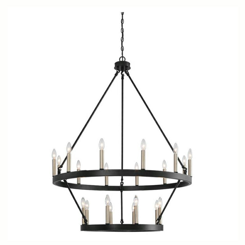 Black/ Brass Dust Wagon Wheel Chandelier Candle Style Farmhouse Vintage Ceiling Light For Living Room
