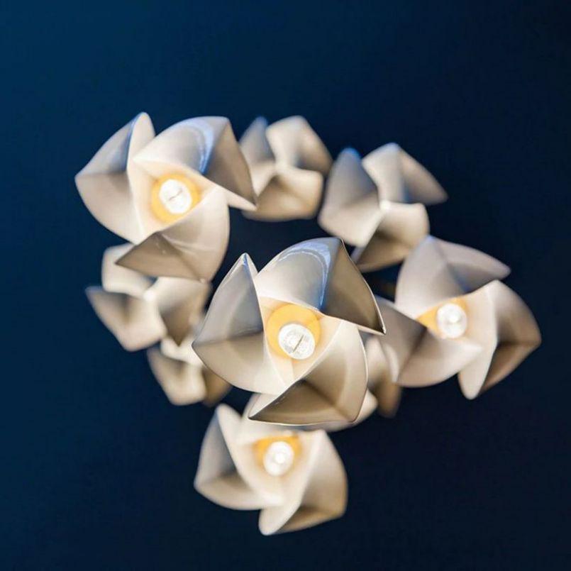 Petal Prism Designer Inspired Large Bloom Ceramic Chandelier - Richardrider