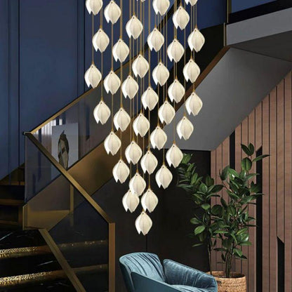 Petal Prism Designer Inspired Large Bloom Ceramic Chandelier - Richardrider