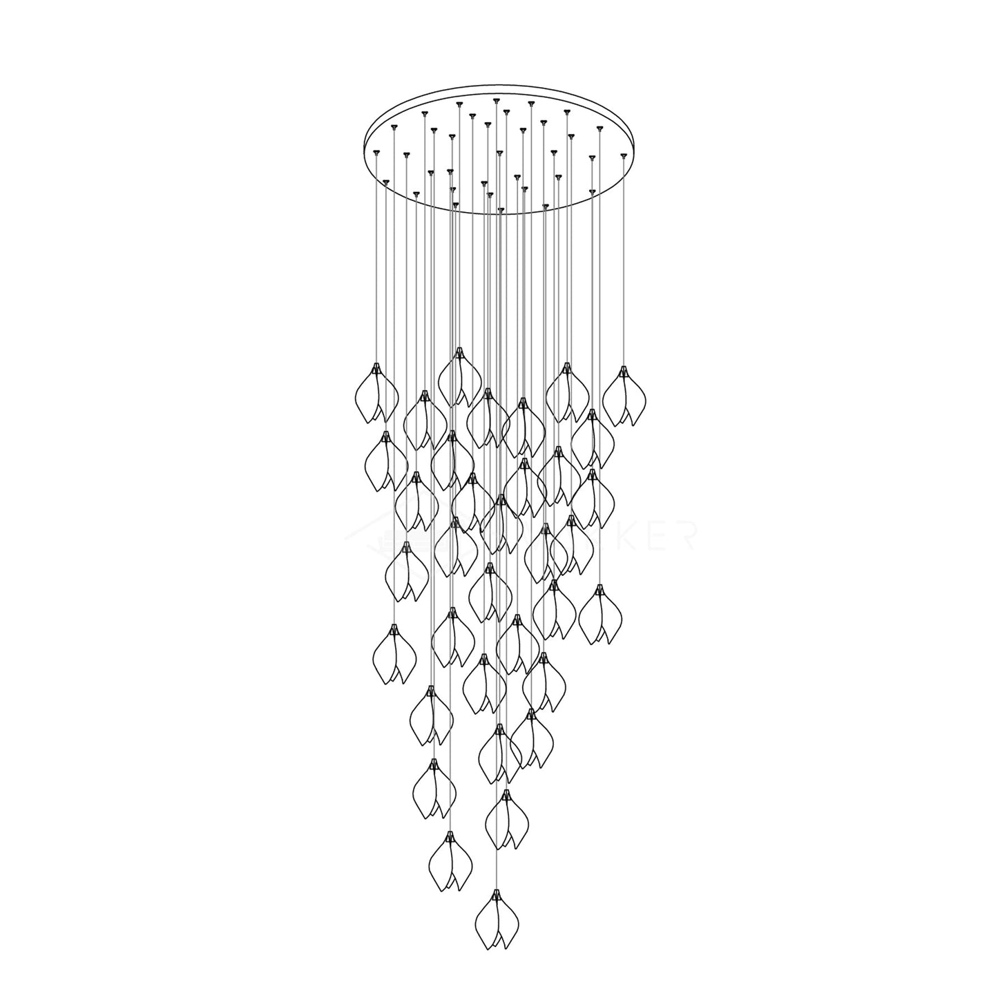 Galaxy Celeste Flora Crystal Spiral Chandelier
