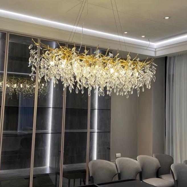 French Branch Elegant Crystal Leaves Chandelier - Richardrider