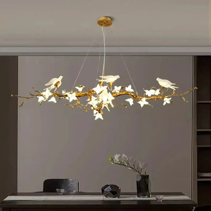 Crissy Branch Brass Bird Branch Linear Chandelier