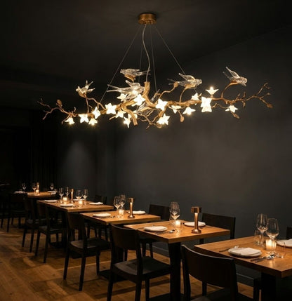 Crissy Branch Brass Bird Branch Linear Chandelier