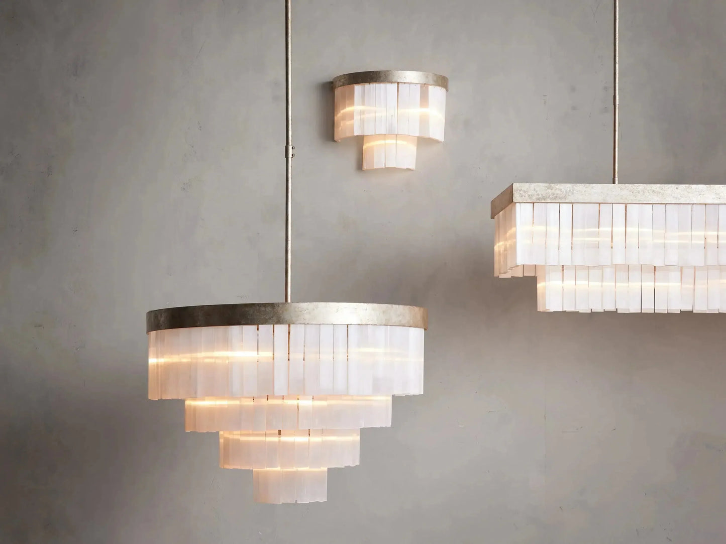 Cameron Rectangular Selenite Chandelier