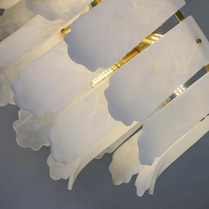 Alabaster Flake Brass Multi-Layer Chandelier Lamp - Richardrider