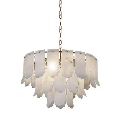 Alabaster Flake Brass Multi-Layer Chandelier Lamp - Richardrider