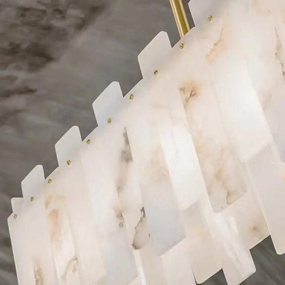 Alabaster Flake Modern Rectangular Dining Room Chandeliers - Richardrider