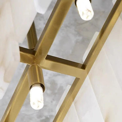 Alabaster Flake Modern Rectangular Dining Room Chandeliers - Richardrider