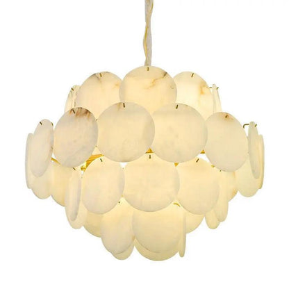 Spain Alabaster Flake Brass Living Room Chandelier - Richardrider