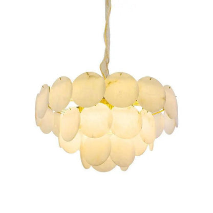 Spain Alabaster Flake Brass Living Room Chandelier - Richardrider