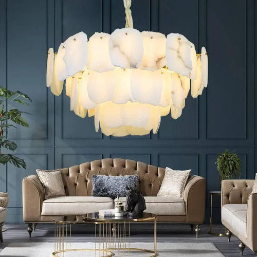 Spain Alabaster Flake Modern Living Room Chandeliers - Richardrider