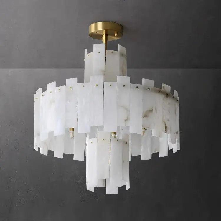 Spain Alabaster Flake Round Modern Chandeliers - Richardrider