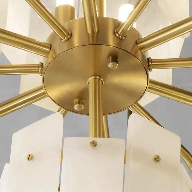 Spain Alabaster Flake Round Modern Chandeliers - Richardrider