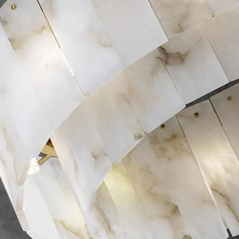 Spain Alabaster Flake Round Modern Chandeliers - Richardrider
