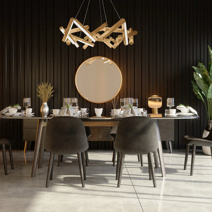 Modern Round/Linear Geometric Aluminum LED Chandelier for Dining Room/Bedroom
