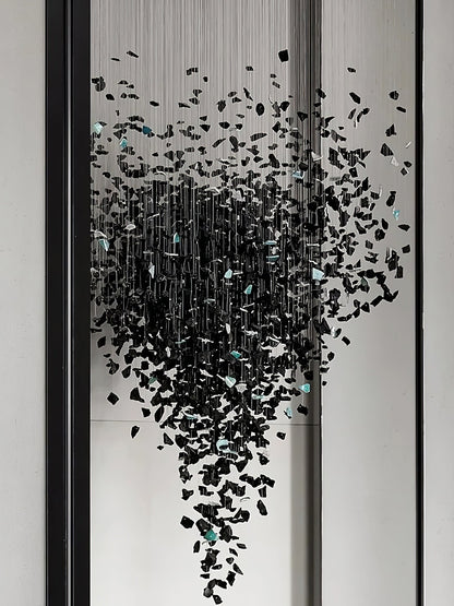 The Charcoal Halo LED Stone Crystal Chandelier