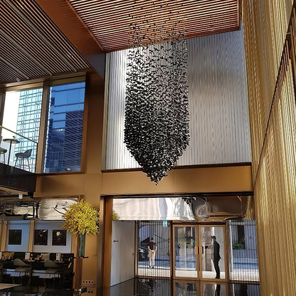 The Charcoal Halo LED Stone Crystal Chandelier