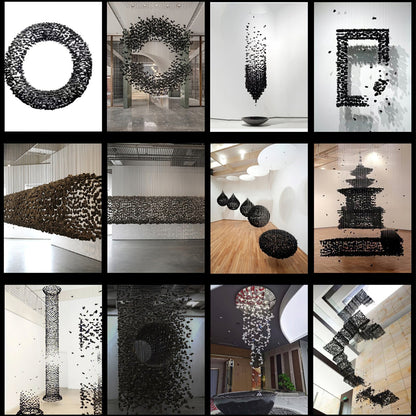 The Charcoal Halo LED Stone Crystal Chandelier