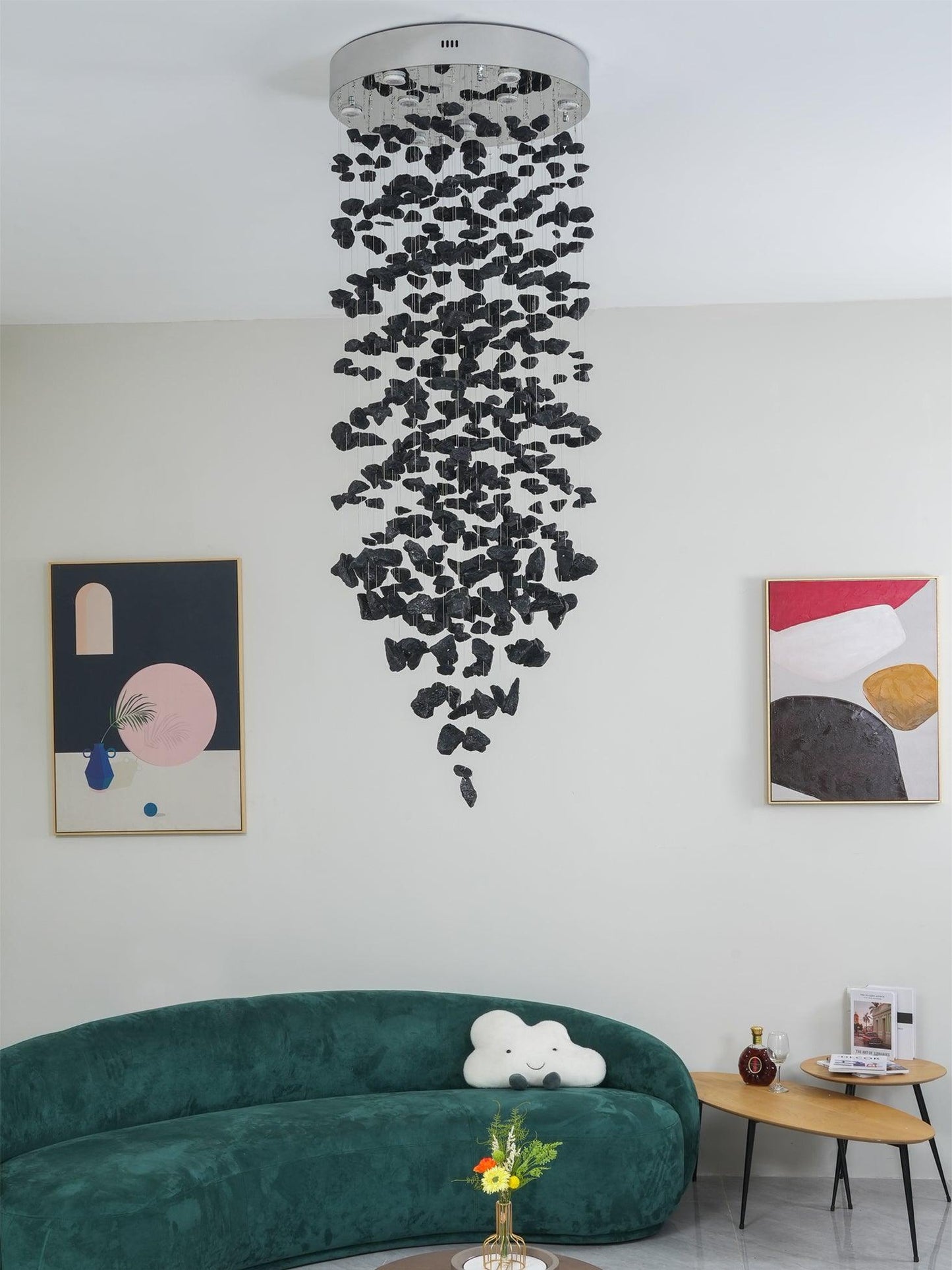 Charcoal Stone Crystal Chandeliers S to Z