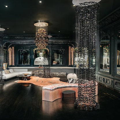 Charcoal Stone Crystal Chandeliers M to R