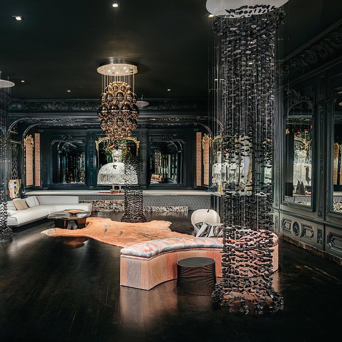 Charcoal Stone Crystal Chandeliers S to Z