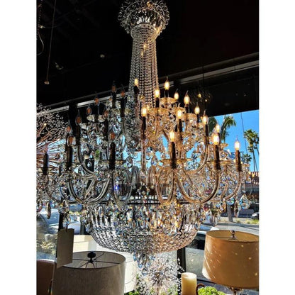Extra Large European-style Multi-layers Candle Luxury Crystal Chandelier Gold Art Foyer/Staircase Decorative Light Fixture - Richardrider